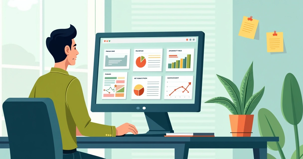 Empreendedor digital avaliando plataforma de pagamento em tela de computador 