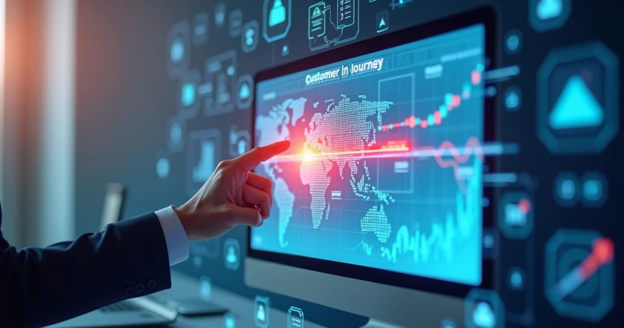 Gráfico de calor em uma tela mostrando pontos cegos na navegação digital 