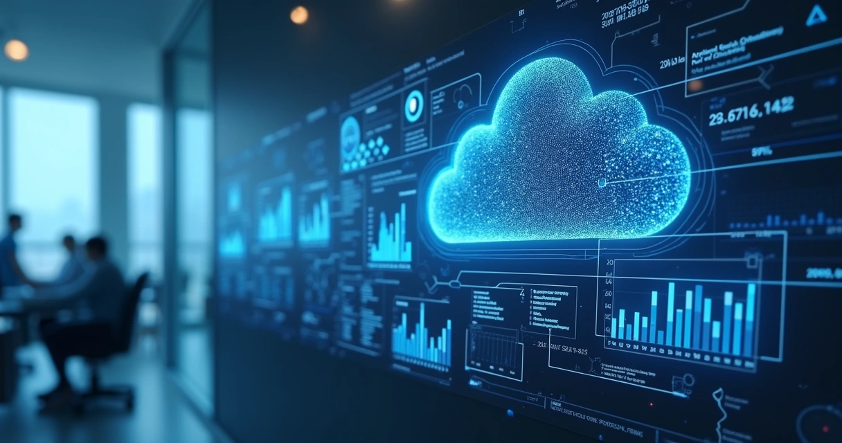 Dados em nuvem conectados com gráficos de previsão 