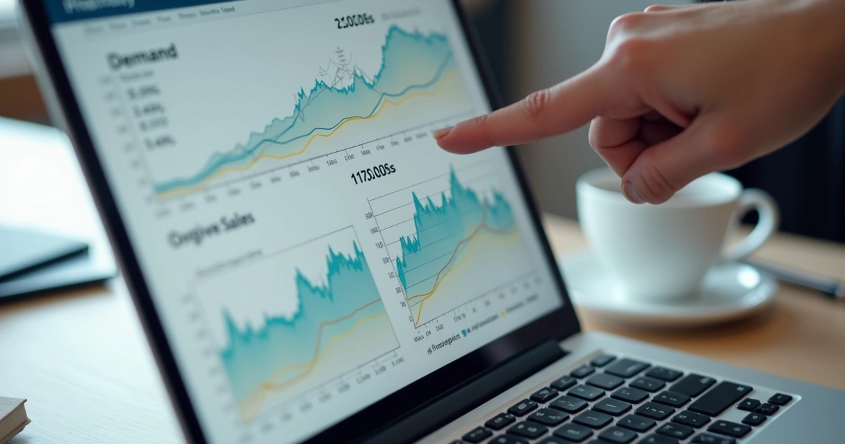 Dashboard de análise preditiva de vendas na tela