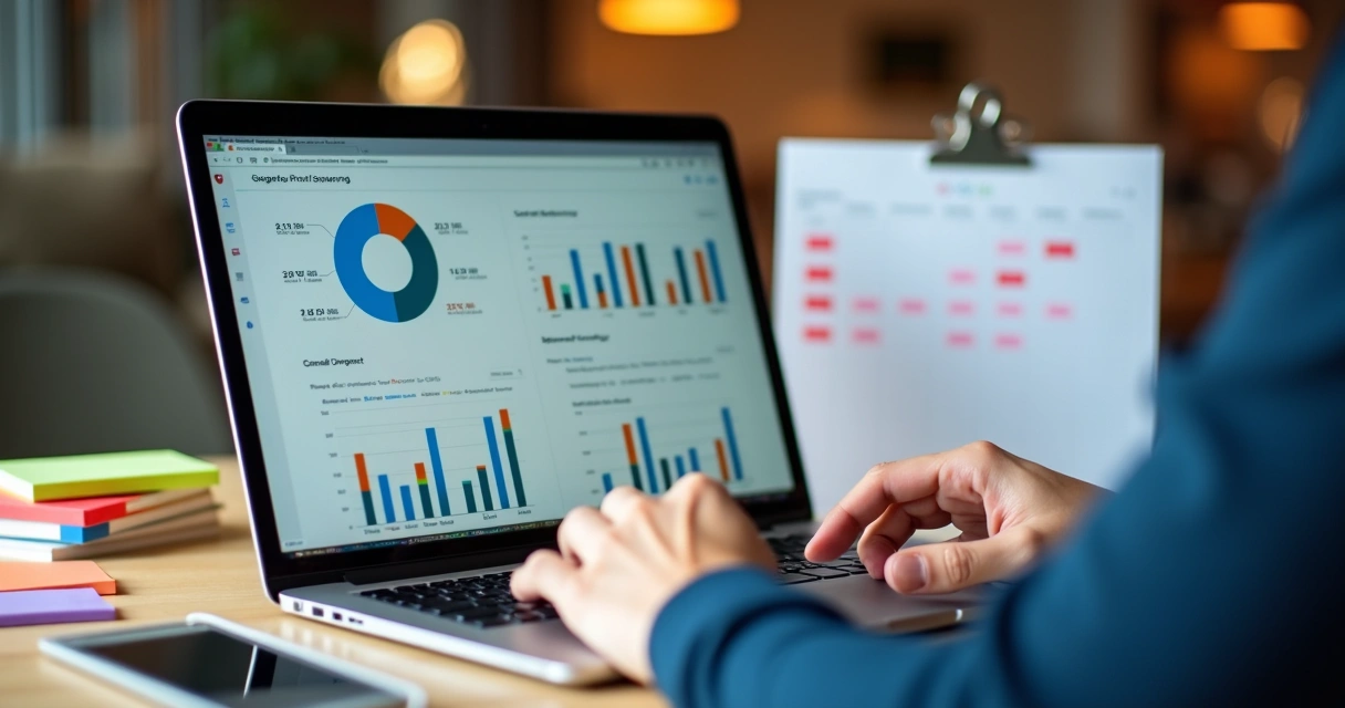 Análise de campanha de Google Ads mostrando gráficos de custo e previsões. 