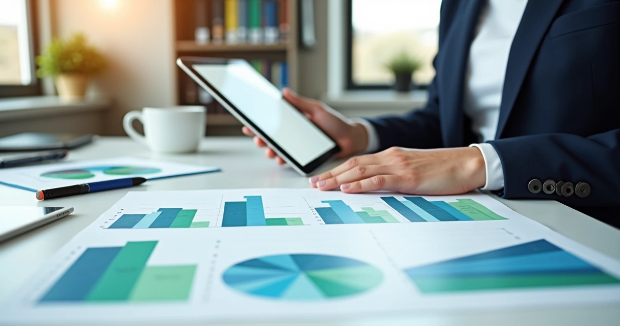 Como avaliar programa de parceiros de uma empresa Parceiro analisando planilhas e gráficos em uma mesa de escritório