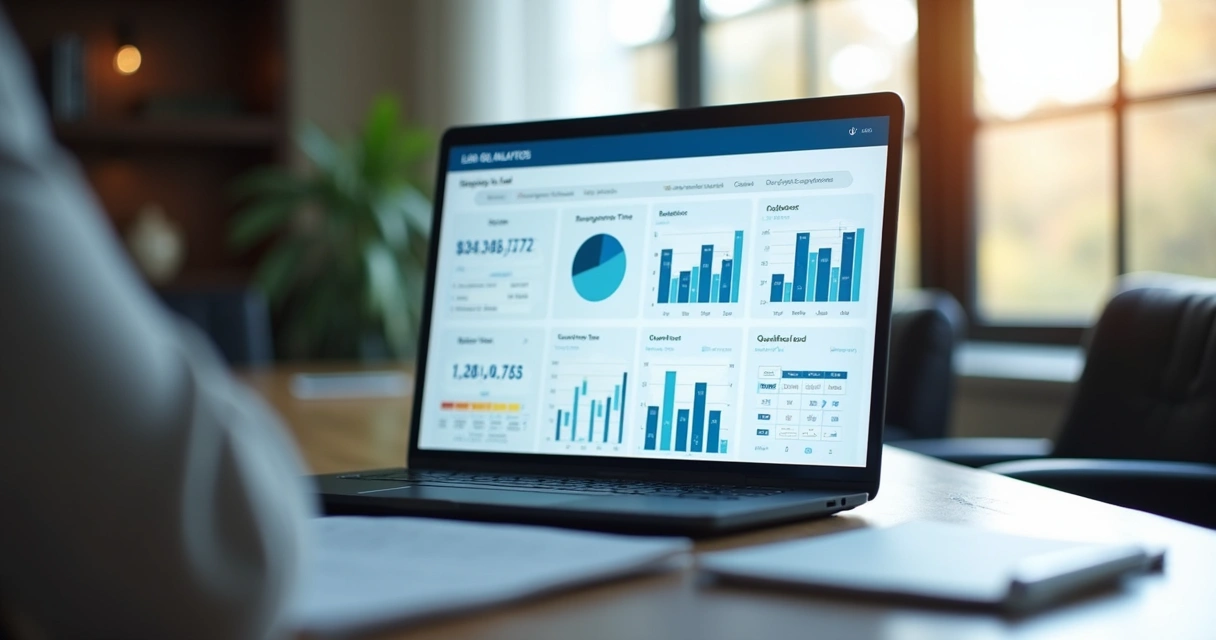 Screen showing lead qualification metrics and graphs
