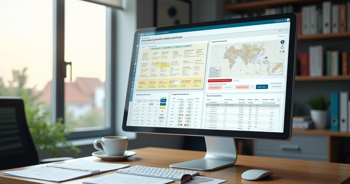 Painel com análise de registros de imóveis e alertas de risco 