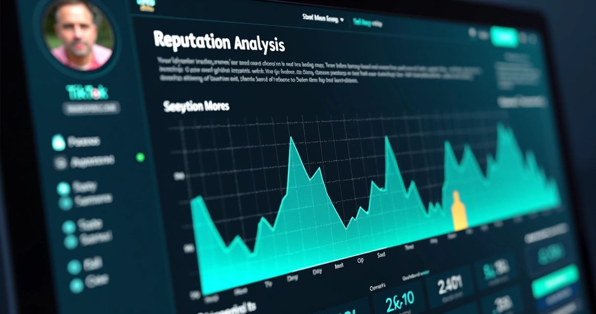 Painel de análise de reputação de influenciador 