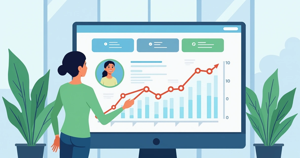 Análise gráfica da reputação de influenciadores em tela de computador 