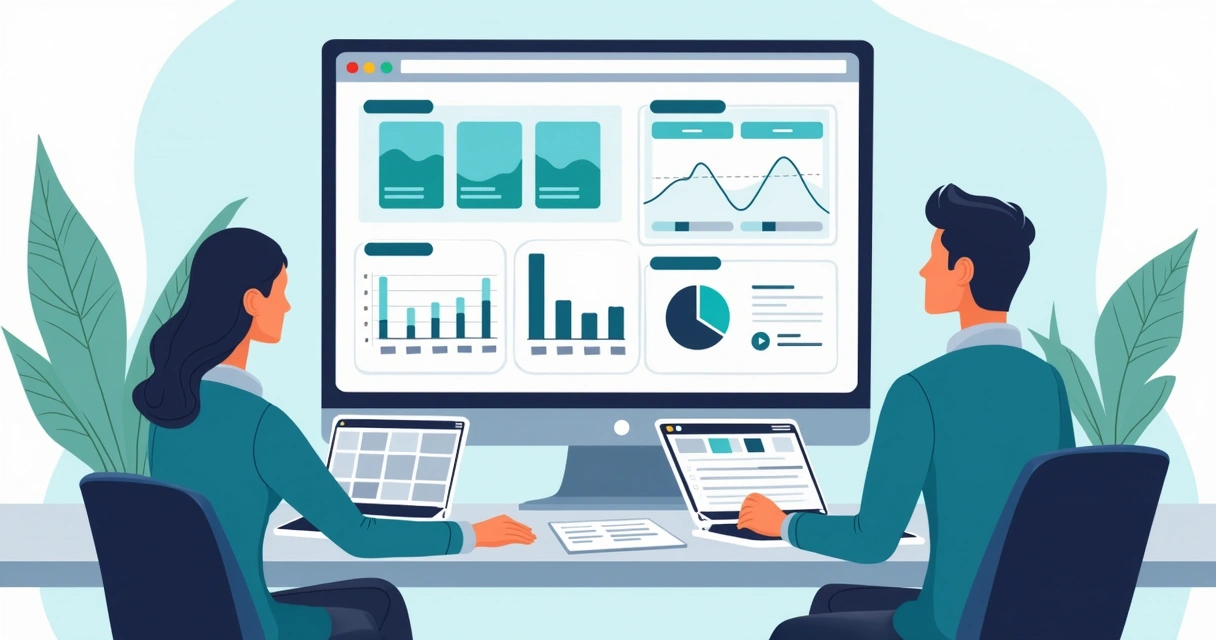 Painel de análise de site responsivo no desktop
