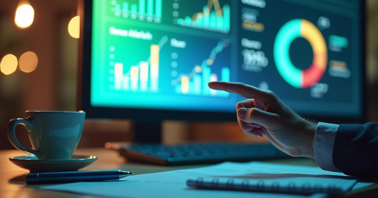 Painel com gráficos de resultados de campanha digital 