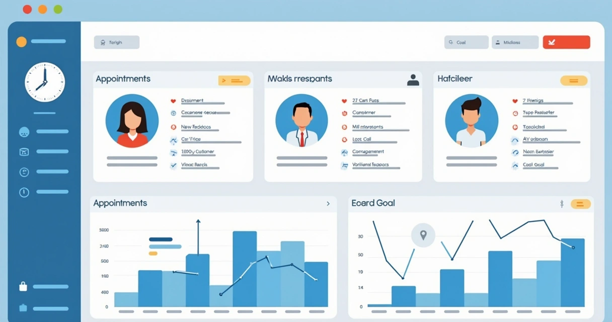 Painel de análise de resultados financeiros, agendas e opinião de clientes para estúdio de depilação. 