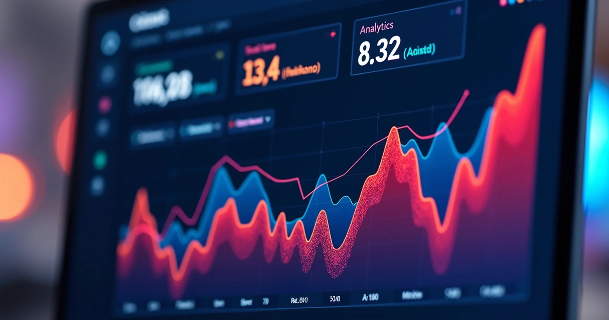 Painel mostrando métricas de engajamento e vendas 
