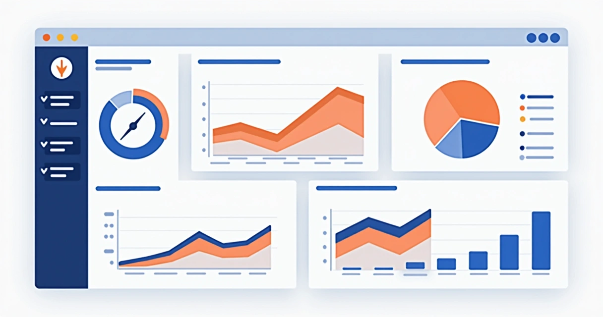 Dashboard mostrando métricas de tráfego e conversão em ecommerce 