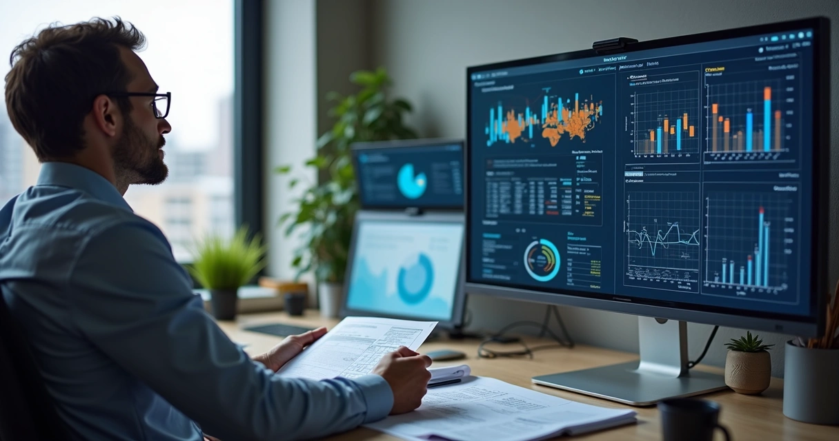 Profissional analisando risco fiscal no Protheus 