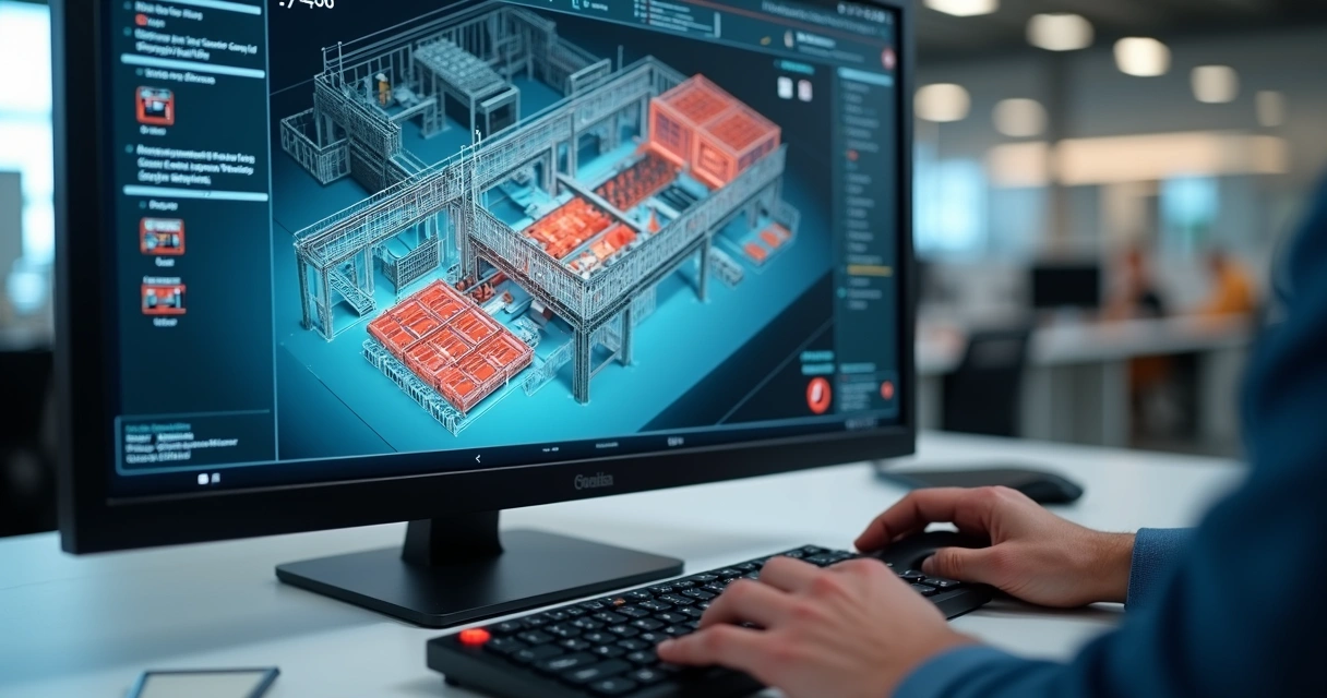 Tela de simulação de análise de risco industrial