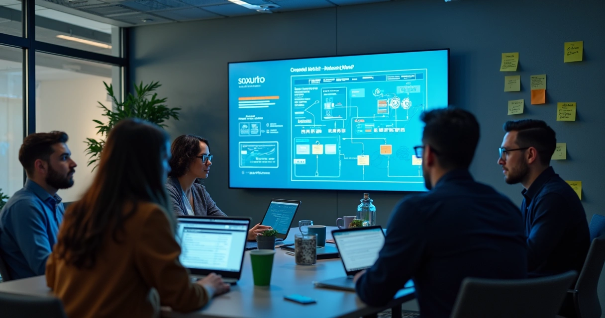 Equipe analisando riscos em uma plataforma digital