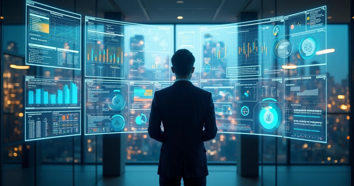 Profissional analisando riscos digitais em dashboard com gráficos revelando vulnerabilidades 