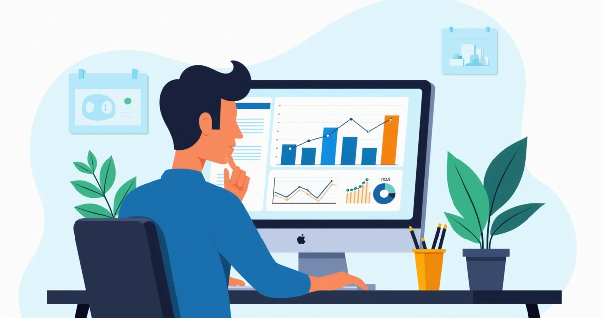 Relatório de análise de ROAS com dados e gráficos no computador