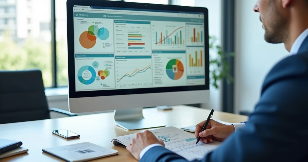 Profissional de RH analisando dados de satisfação 