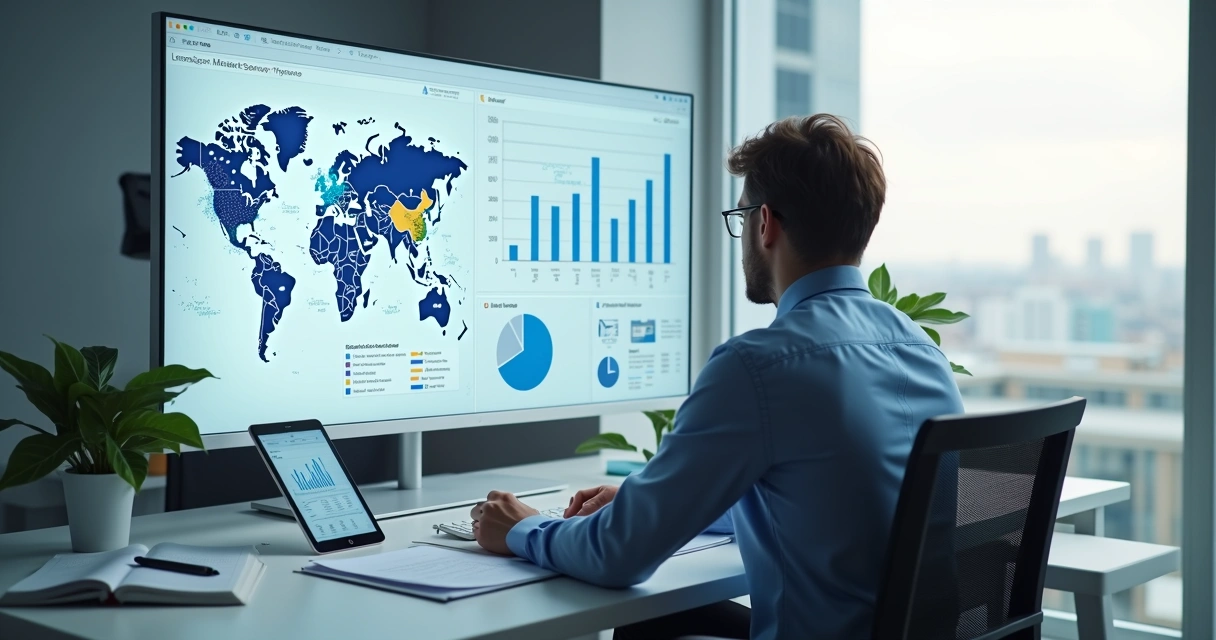 Analista observando dashboard de saturação B2B