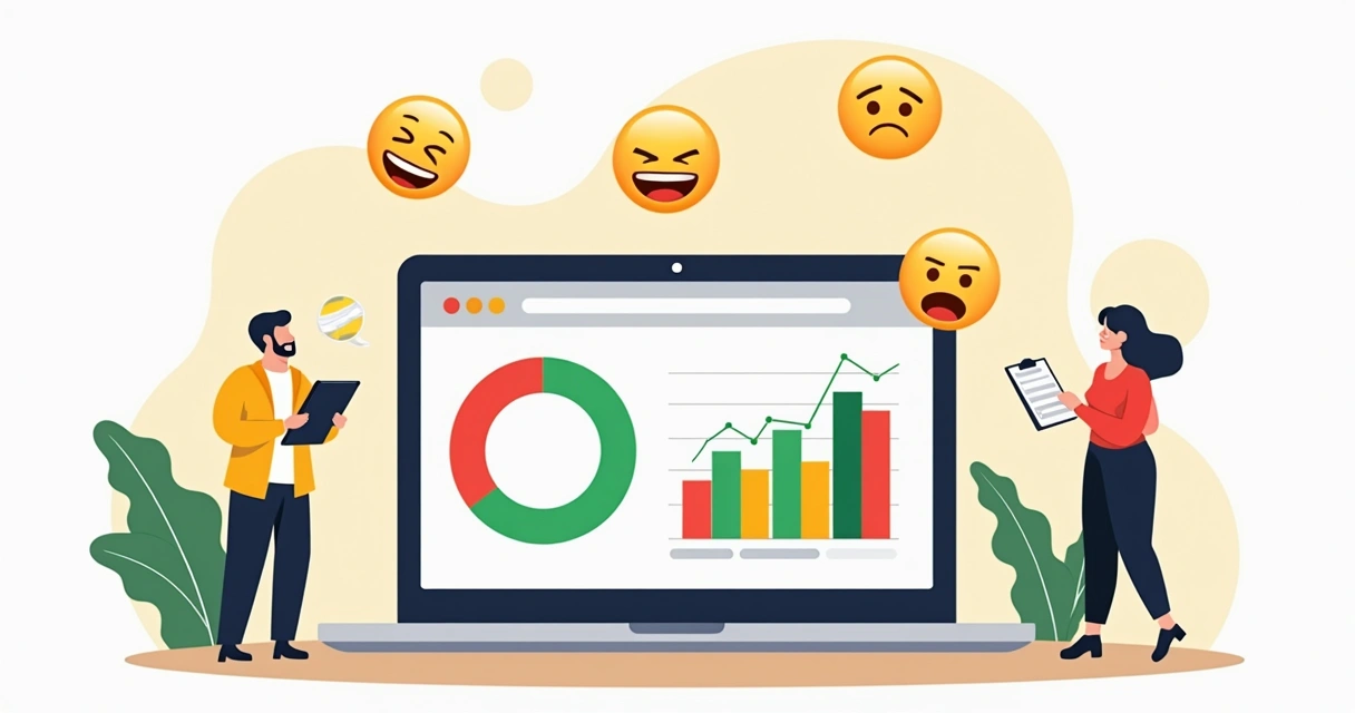 Monitoramento de sentimento digital em campanha com emojis e gráficos