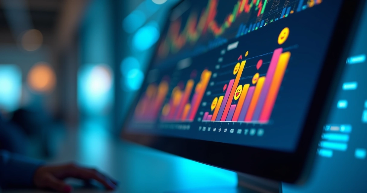 Painel digital mostrando análise de sentimento em consultas online 