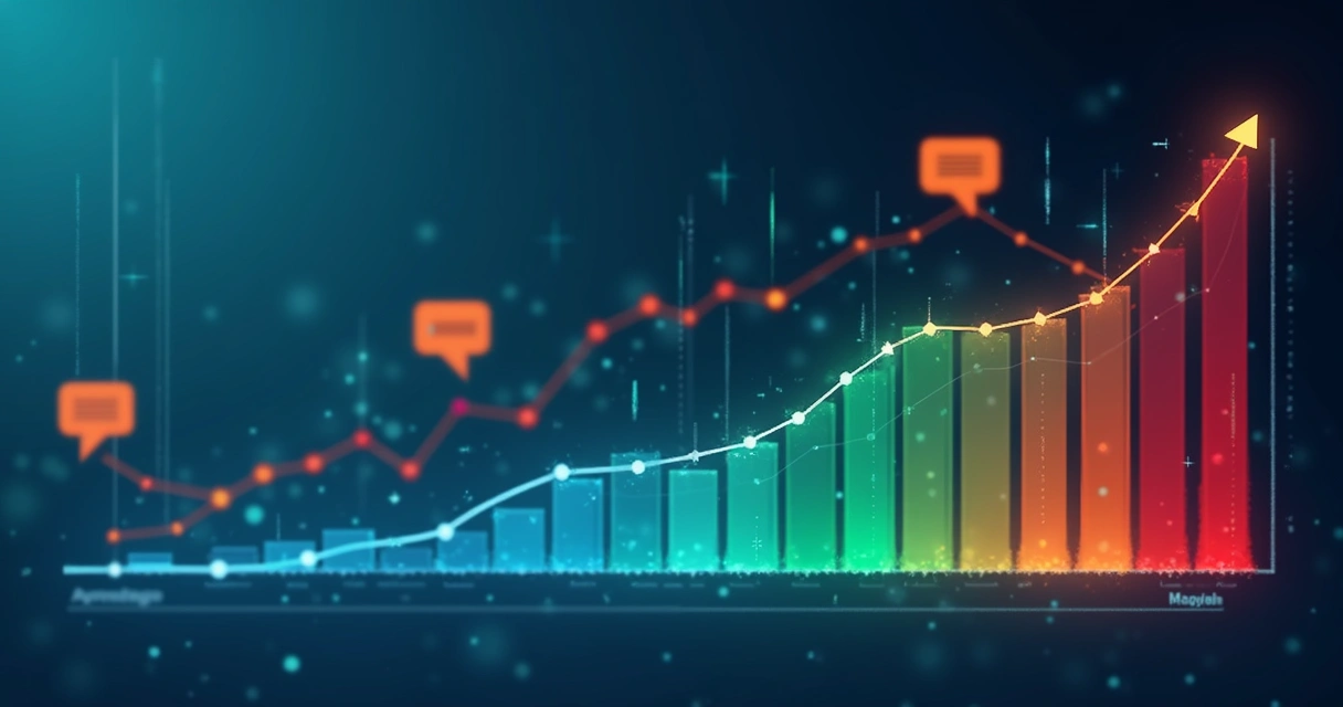 Gráfico digital ilustrando análise de sentimento em postagens de influenciador 