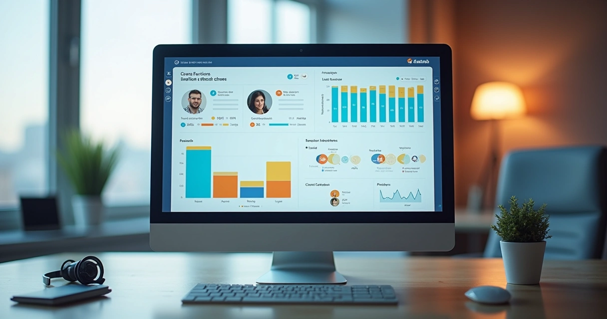Dashboard colorido com análise de sentimentos em atendimento 
