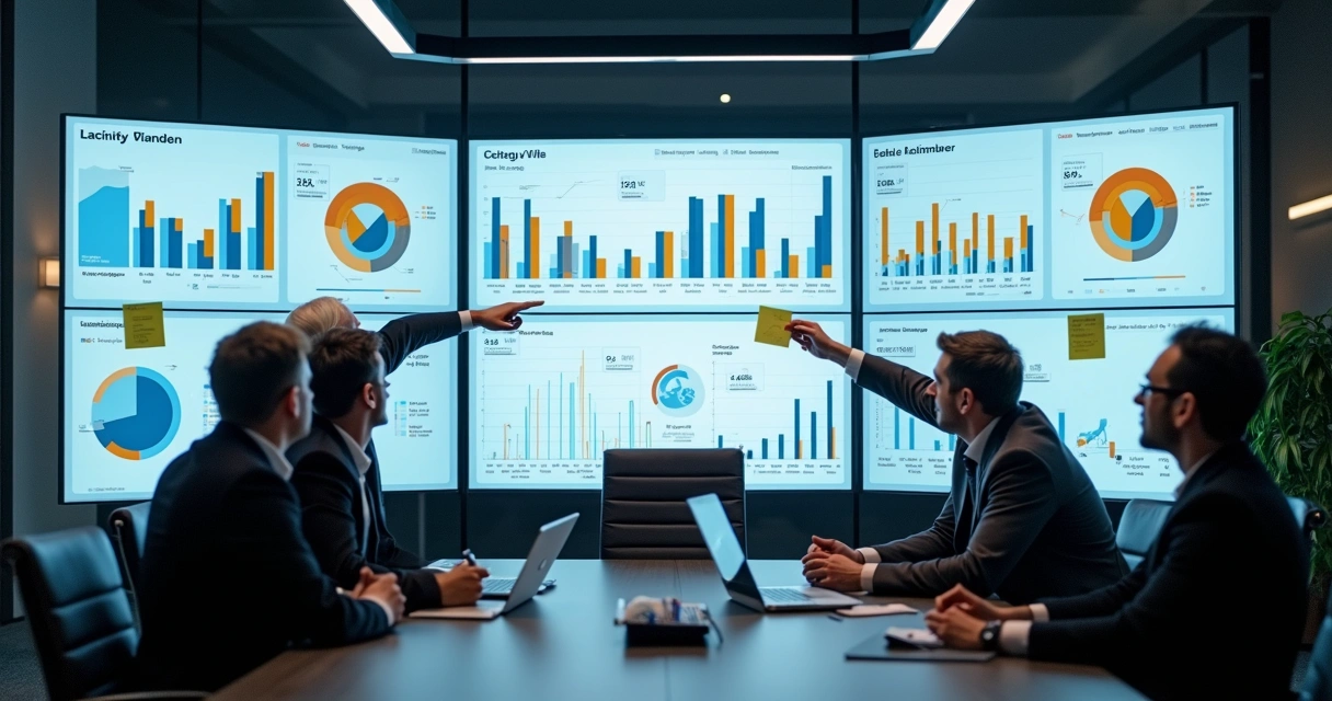Gráficos de análise de SEO em dashboard visual 