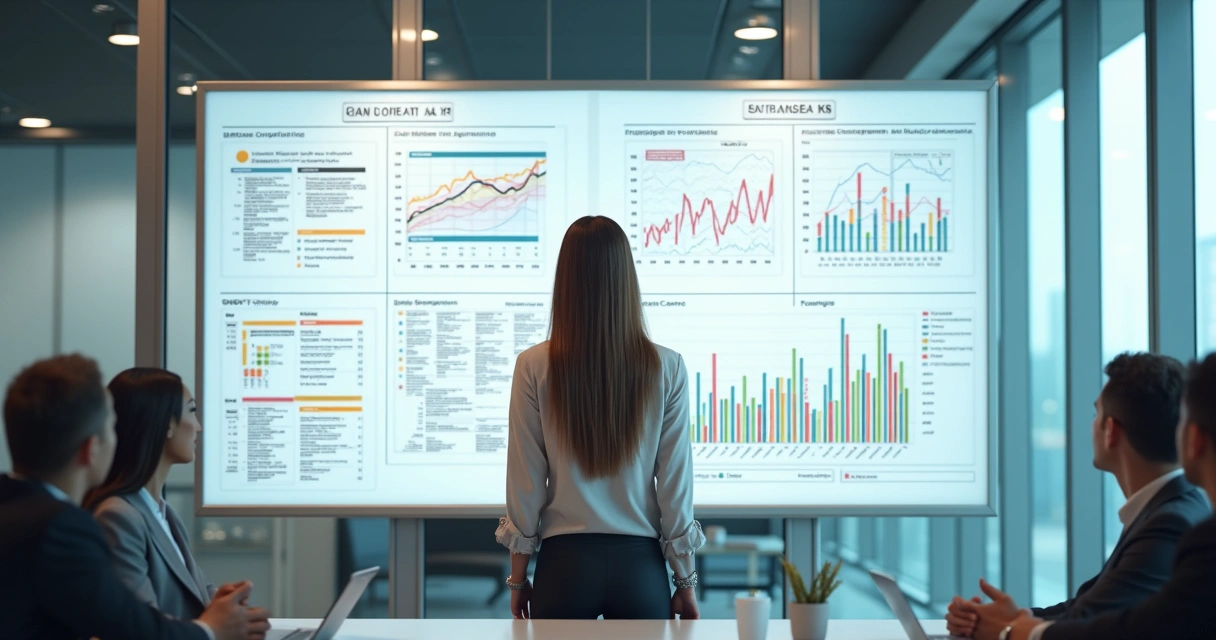 Quadro de análise SWOT e indicadores financeiros 
