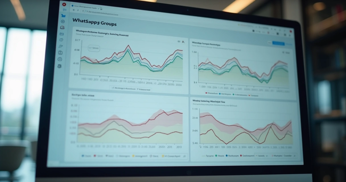 Dashboard analisando tempos médios de resposta em grupos WhatsApp 