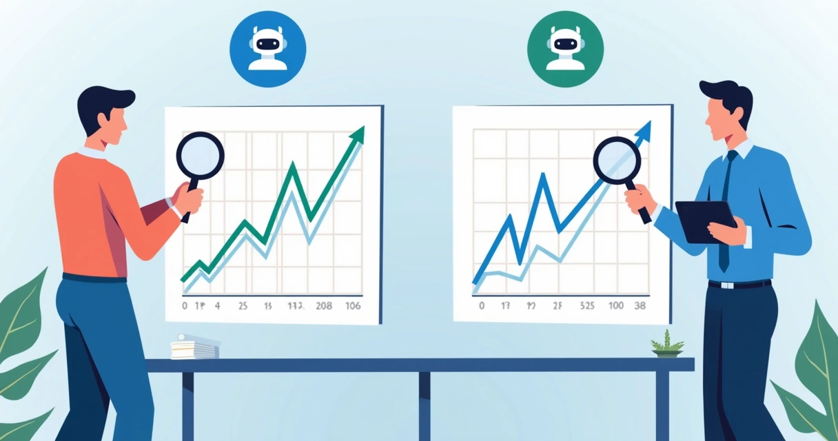 Gráfico comparando os resultados de dois fluxos de chatbot 