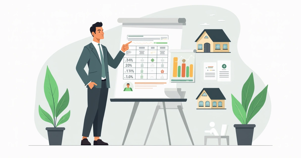 Analyst points to tables with tax structure of vacation homes and tax graphs 
