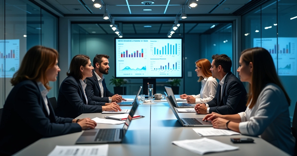 Equipe de tecnologia analisando impacto tributário junto a contratos e margens em ambiente corporativo 