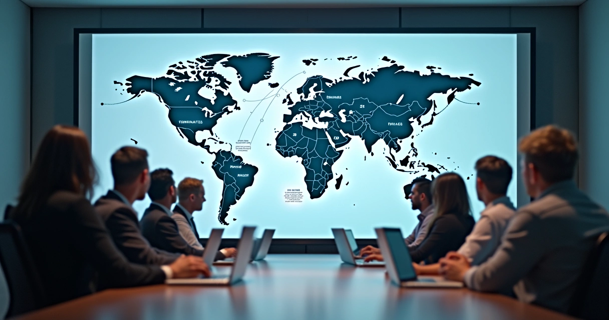 Equipe comercial analisando prospects por telefone 