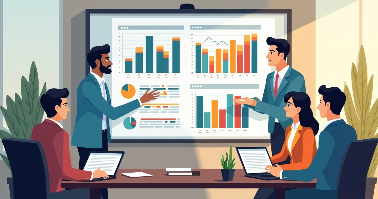 Ejecutivo analizando gráficos personalizados de recursos humanos 
