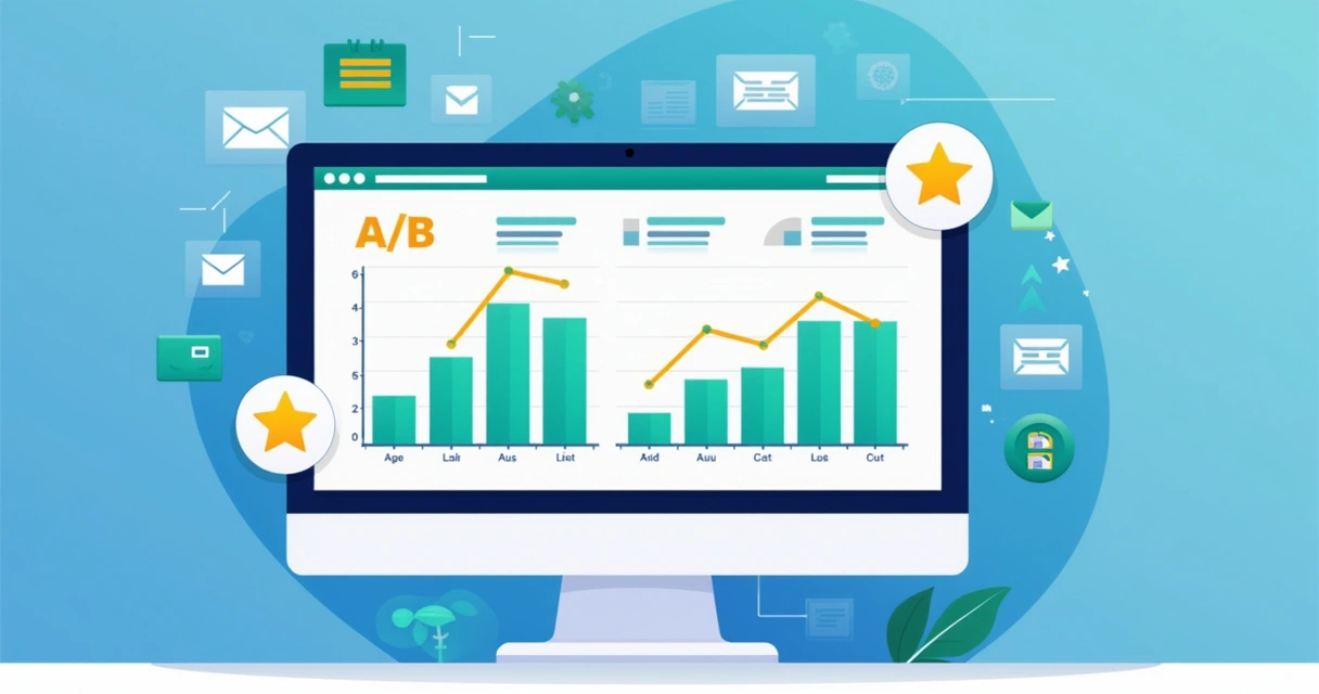Dashboard com gráficos de resultados de campanhas de prospecção A/B