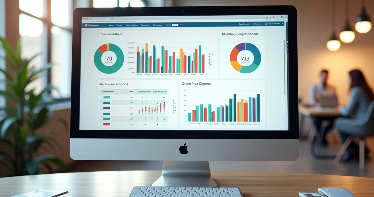 Dashboard de analytics mostrando dados de estudantes em plataforma de cursos online 
