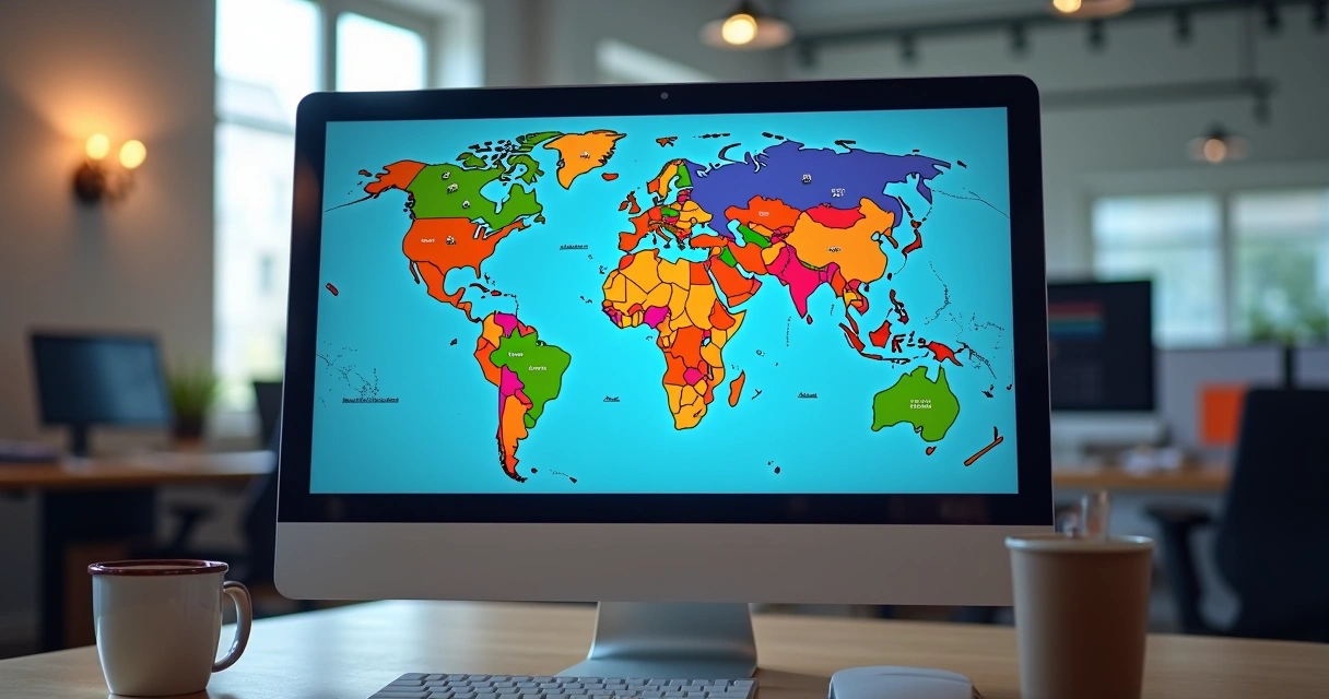 Exemplo de relatório com mapa geográfico do Google Analytics 