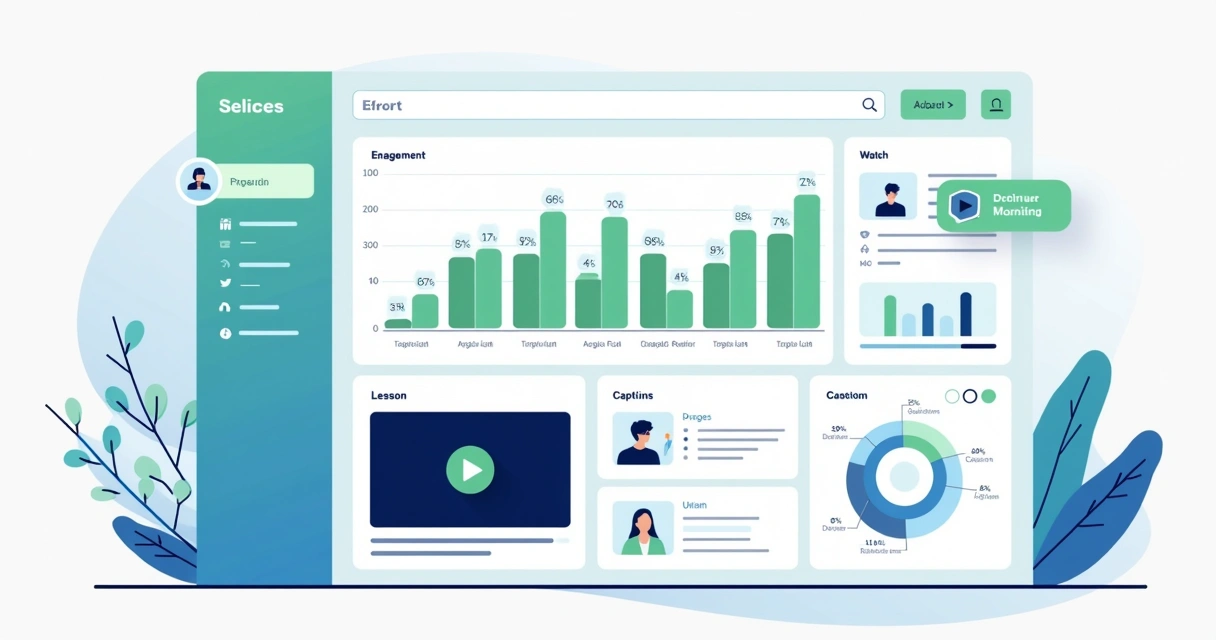Dashboard de engajamento em vídeos de treinamento 