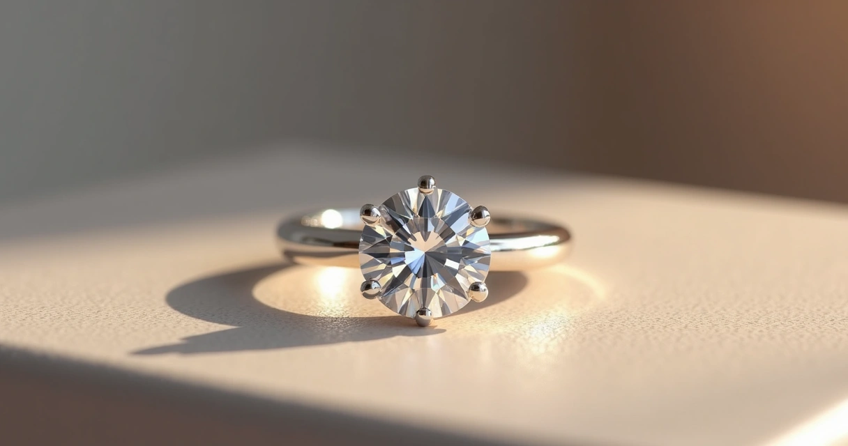 Anel com diamante brilhante em destaque 