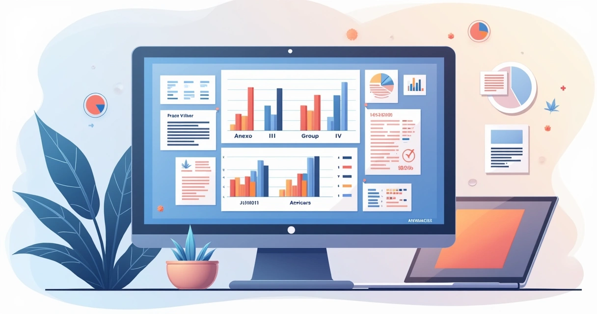Tabelas do Simples agrupando setores de saúde e beleza na tela de um computador 