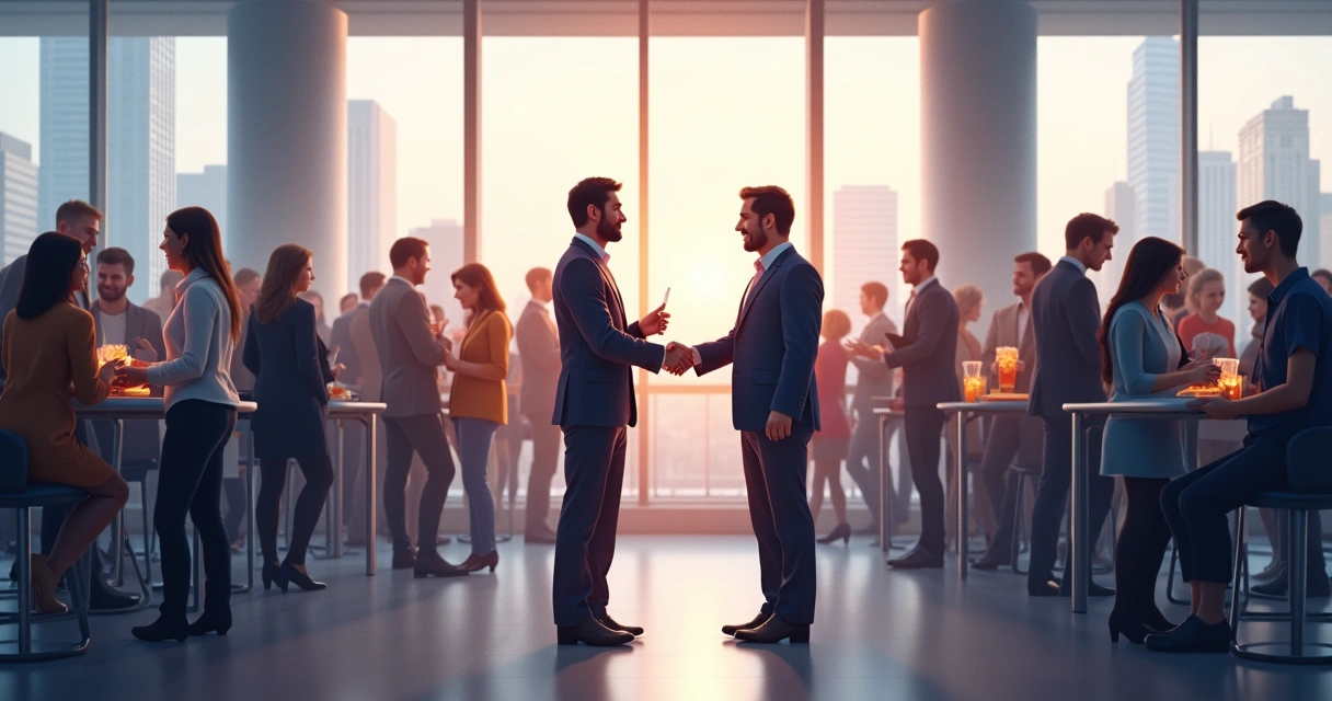 Business networking event with entrepreneurs and investors 
