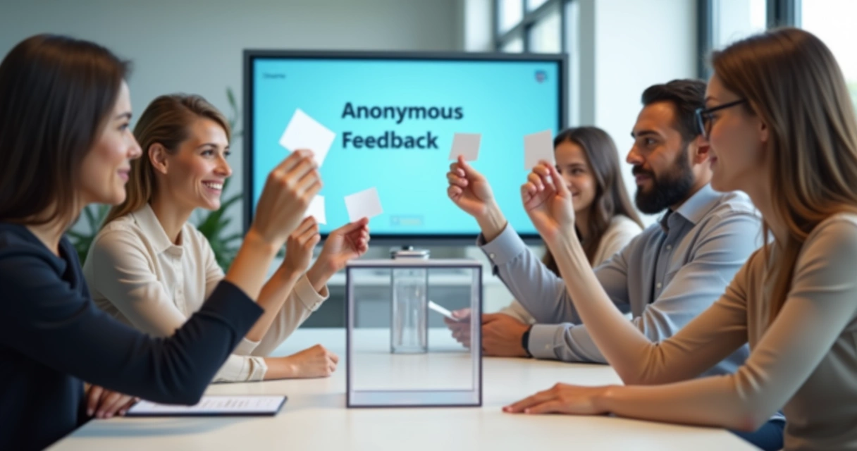 Anonymous voting process in a business team setting 