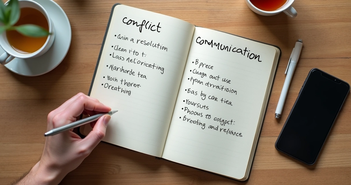 Caderno com anotações para diálogo consciente