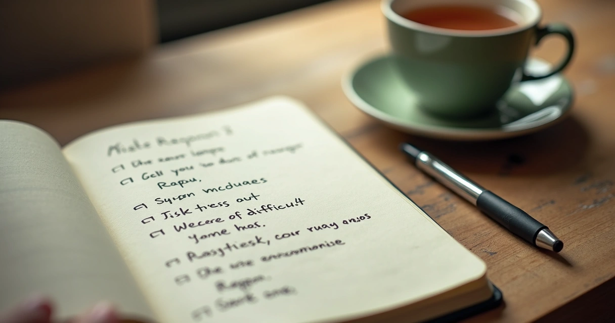 Caderno com tópicos para uma conversa difícil 