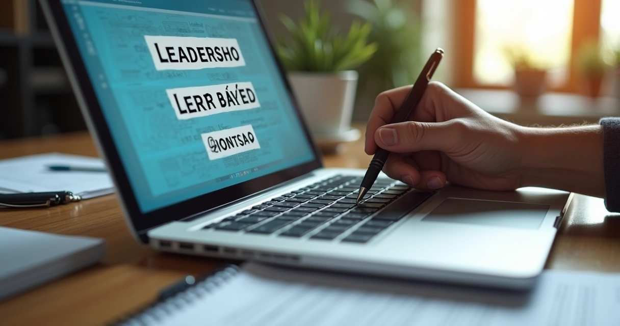 Anotações digitais de reunião em tela de notebook durante encontro de negócios 