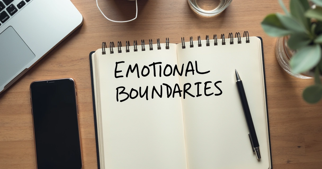 Caderno com notas sobre limites emocionais