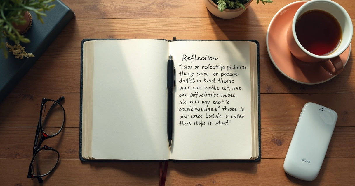 Caderno com anotações de reflexão após conflito