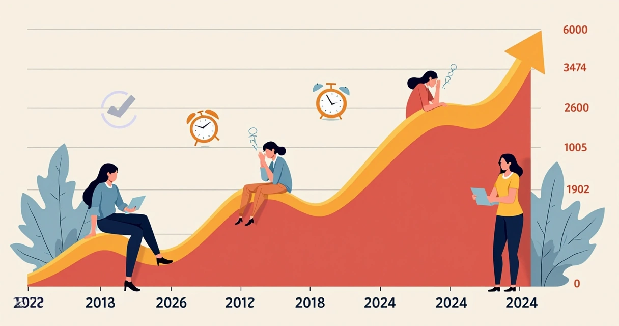 Gráfico mostrando o crescimento dos índices de ansiedade no Brasil entre jovens e adultos 