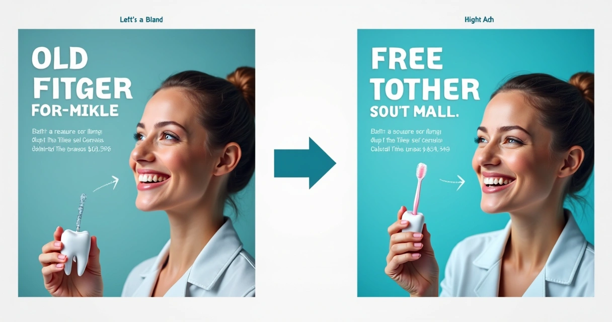 Comparação entre anúncios antigos e otimizados na odontologia estética 