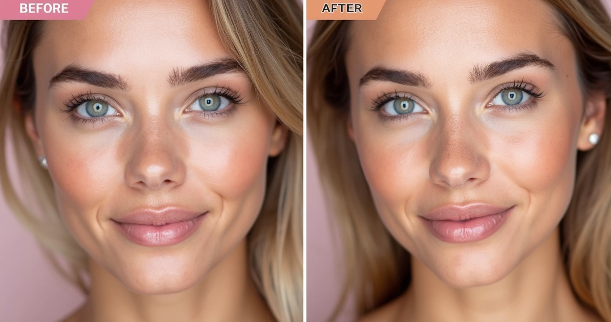 Colagem de antes e depois de pele no Instagram 